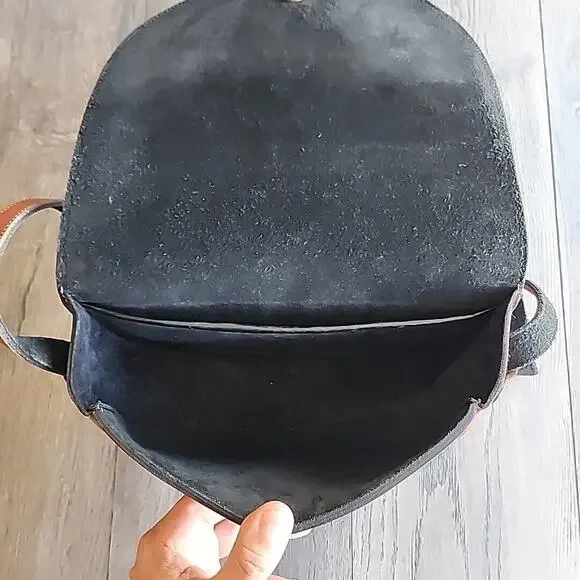 Brown Genuine Leather Equestrian Shoulder Bag Equestrian Gear made in Argentina - Picture 6 of 8